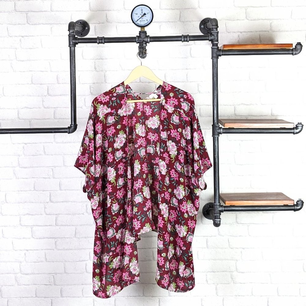 Charming Charlie Floral Boho Chic Kimono Cardigan